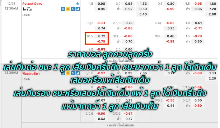 ราคาบอล ลูกควบลูกครึ่ง